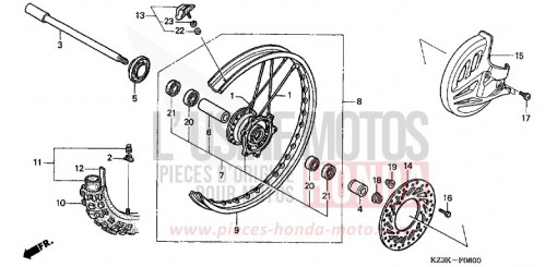 ROUE AVANT CR250R4 de 2004